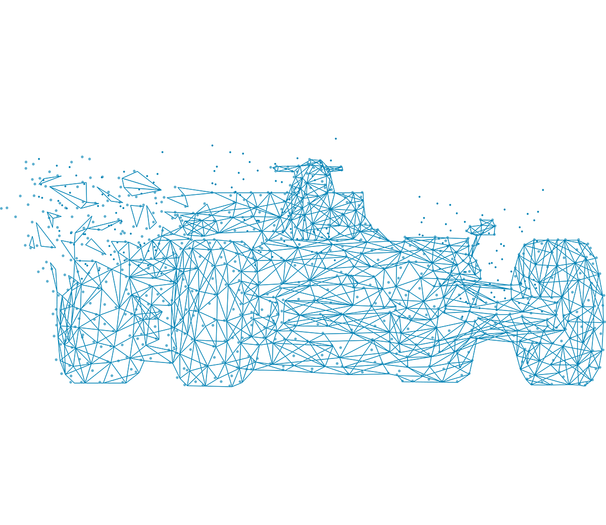 lijntekening van een formule 1-auto